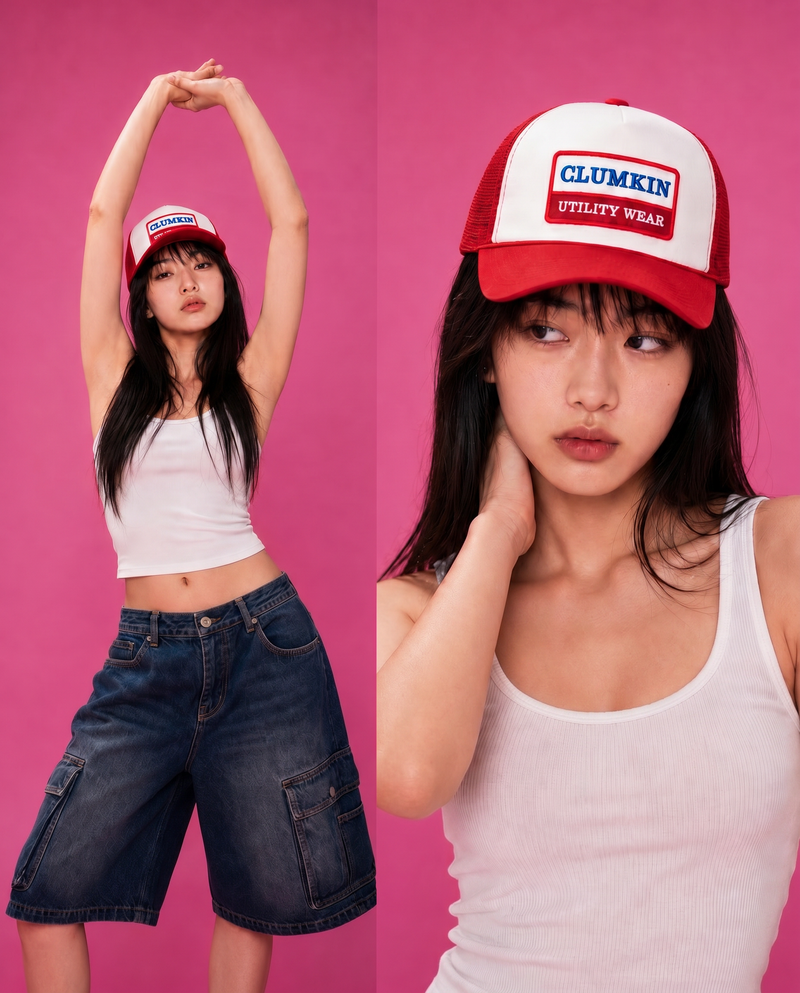 ヴィンテージパッチメッシュキャップ(RED)