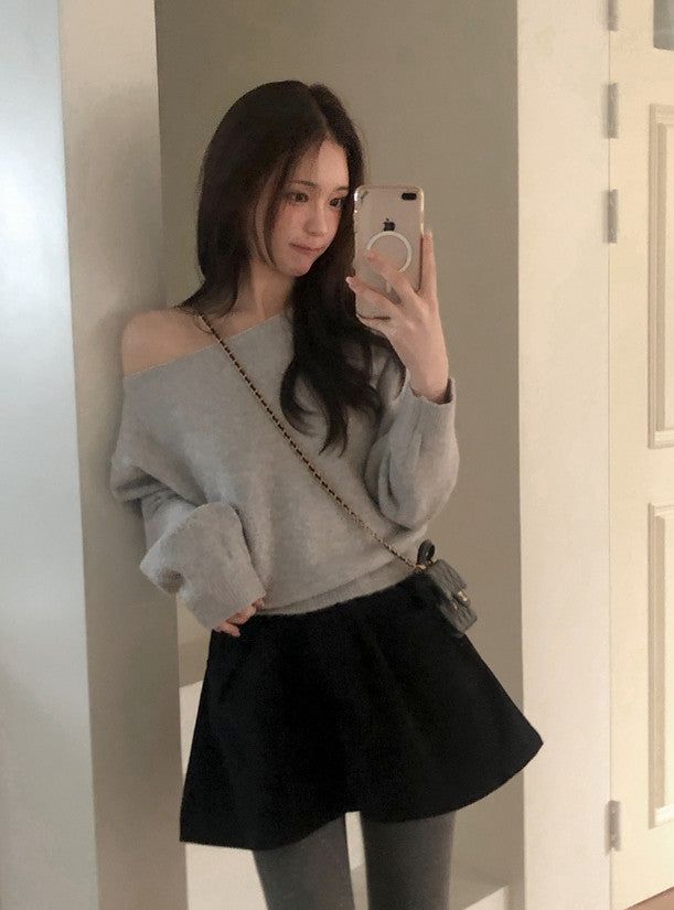 MN Daily Wool Off Shoulder Knit (4color)