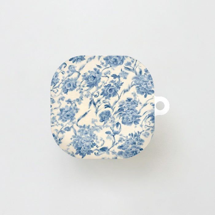 [Matte] AirPods Case Vintage Flower Blue