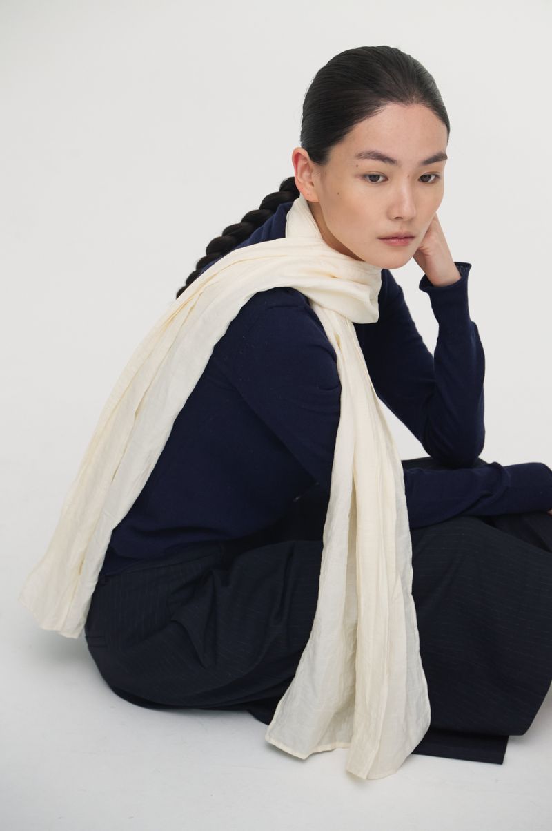 Pleats linear scarf_2colors