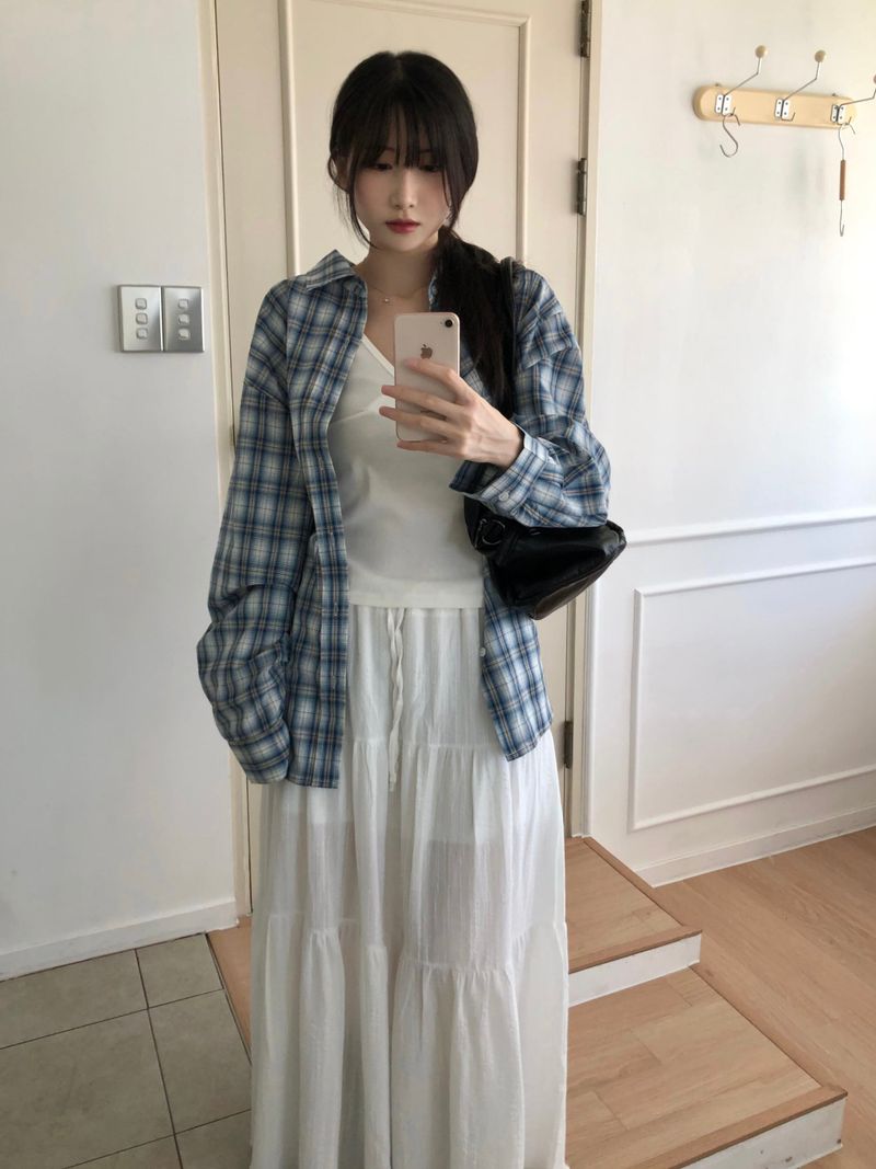 Kitten（キッテン）の「River checkered shirt (2 colors)（Tops）」