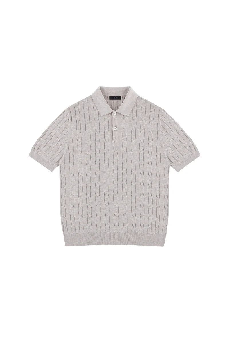 Cable Knit Polo Shirt