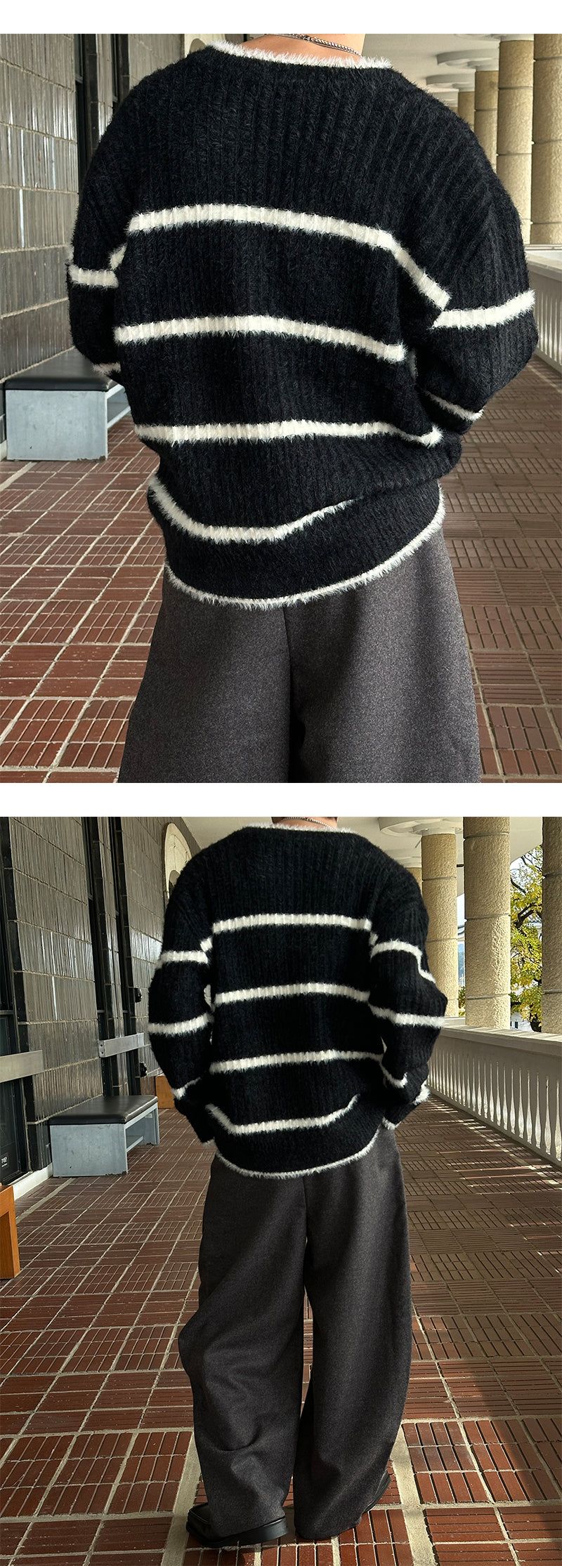   [F/W] Stripe angora warmer knit(4color)