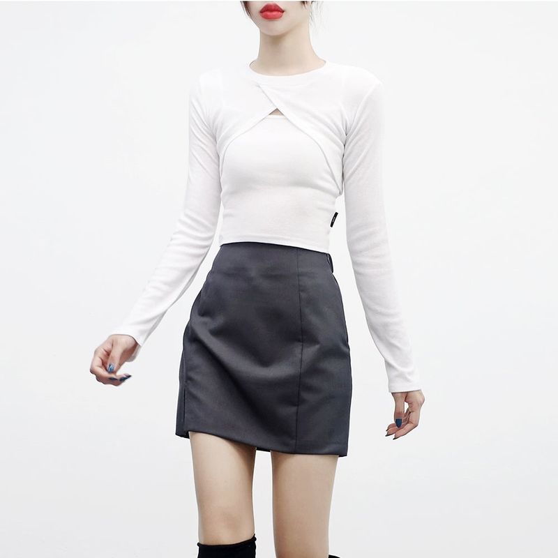 [NONCODE] (1+1) DeMer Bolero T-shirt + Sleeveless Set