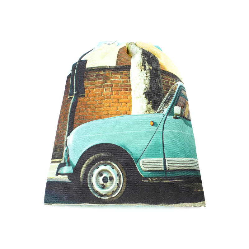 Printed London String Pouch [Father's Car]