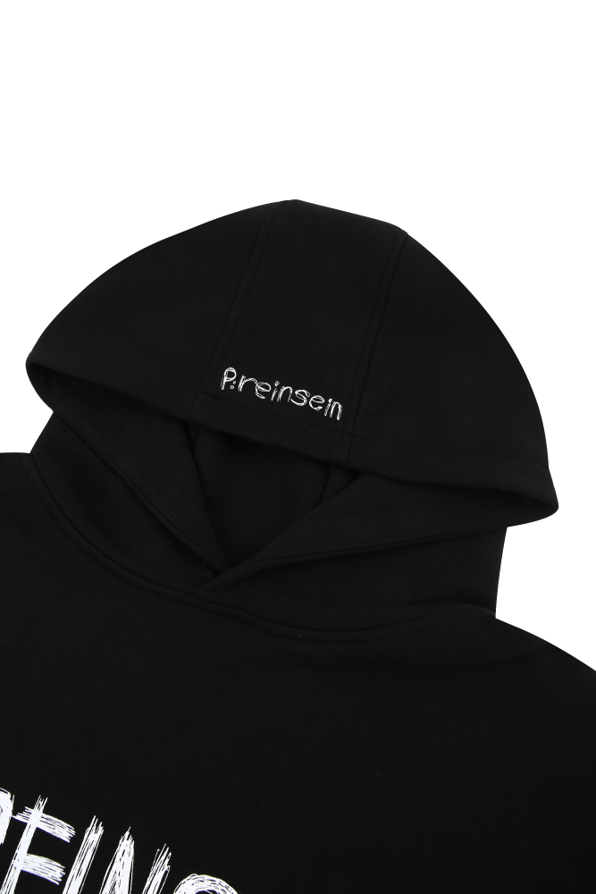 Reinsein doodle raw-edge crop hoodie