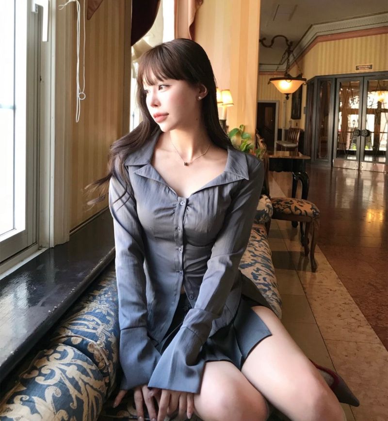 wiz low & frill button pleats sk