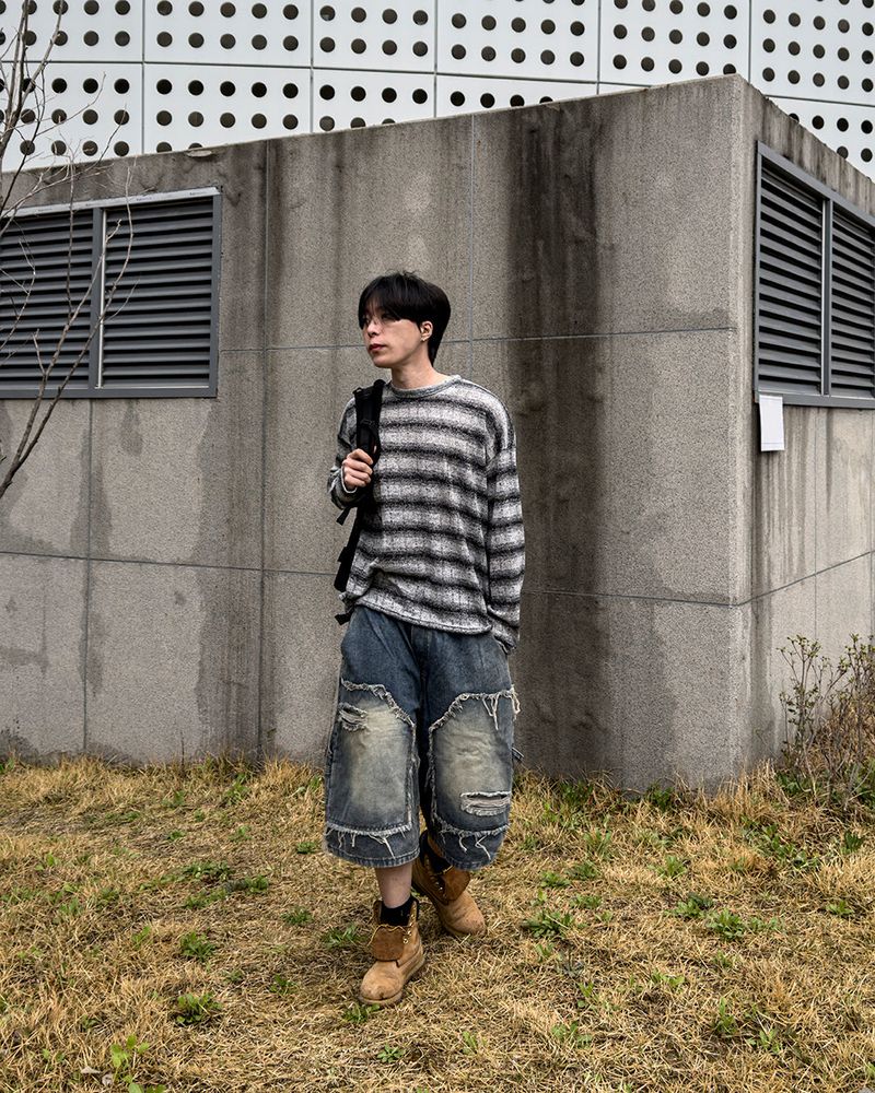 Rick Distressed Bermuda Denim Pants