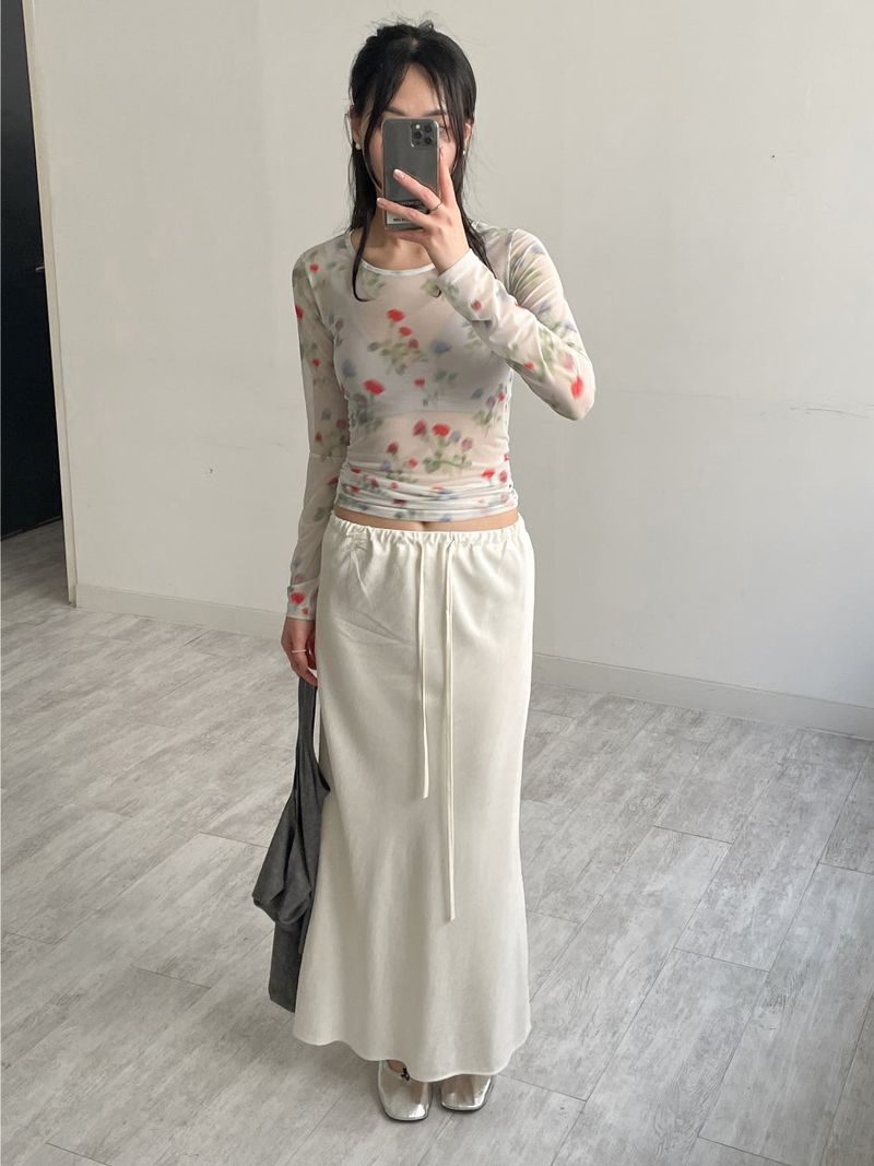 Flower See-through Layered T-shirt