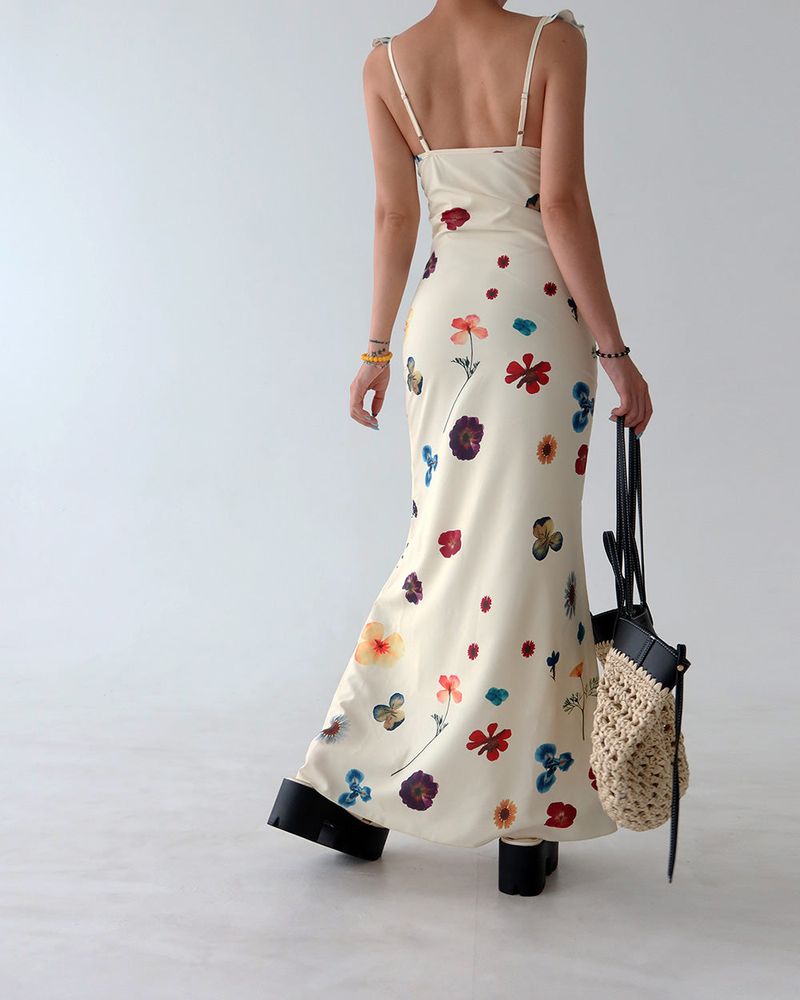May Flower Slim Maxi Long Dress