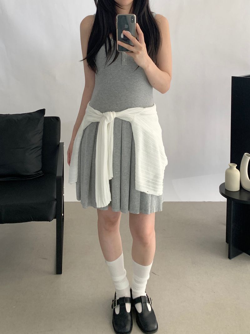 Pedro pleated sleeveless dress