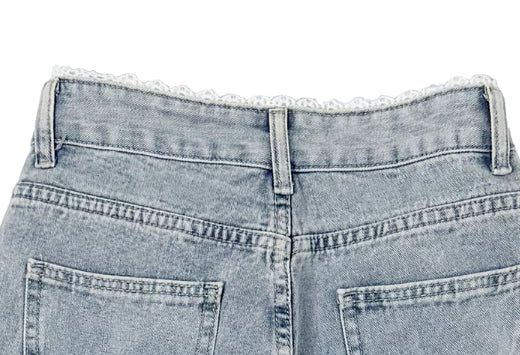Naon Lace Washing Bootcut Denim Pants