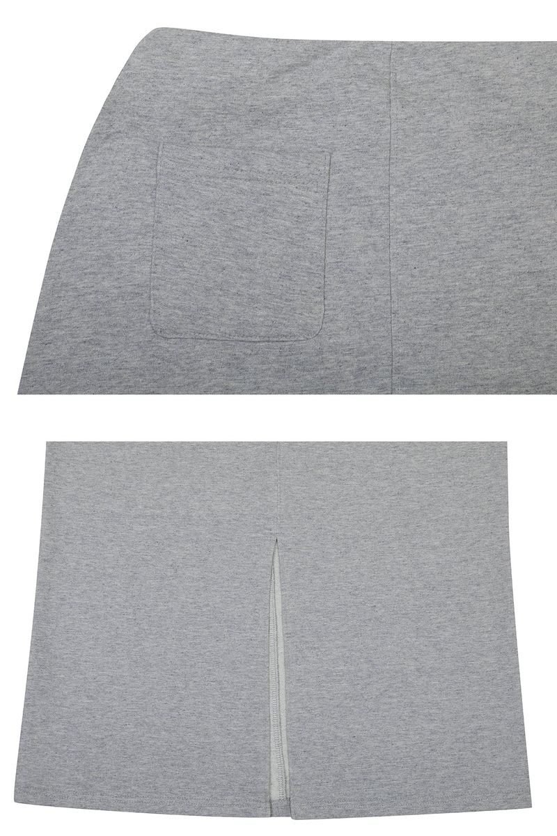 TIED LONG SKIRT melange grey