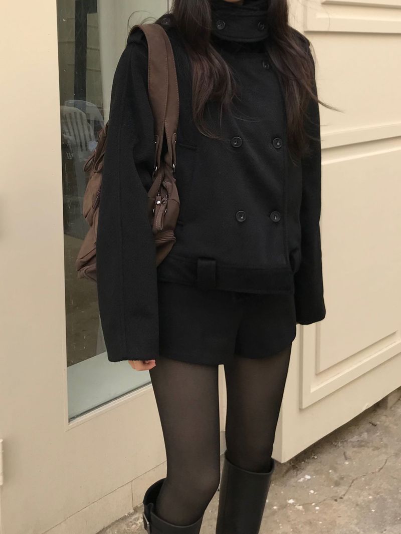 Mate High Neck Double Jacket (2 colors)