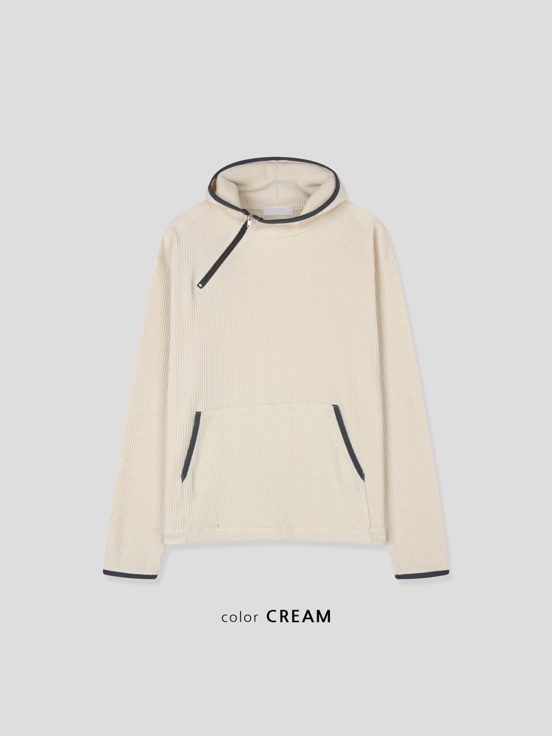 Split Diagonal Waffle Hoodie (4c)