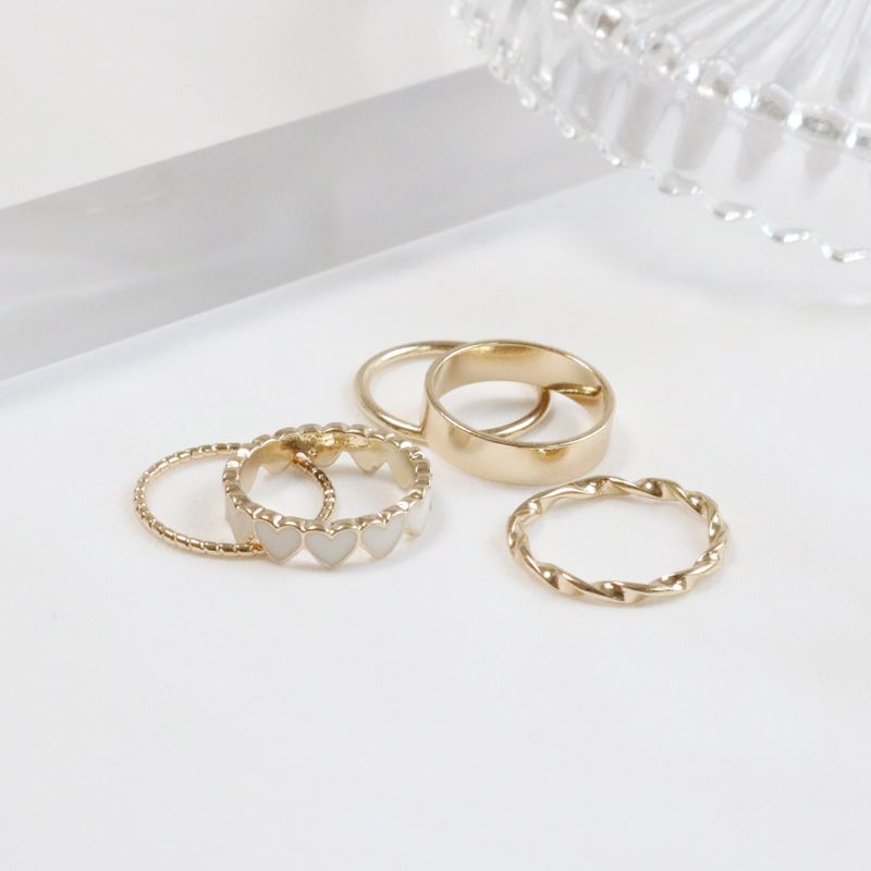 Swan Heart Layered Ring Set