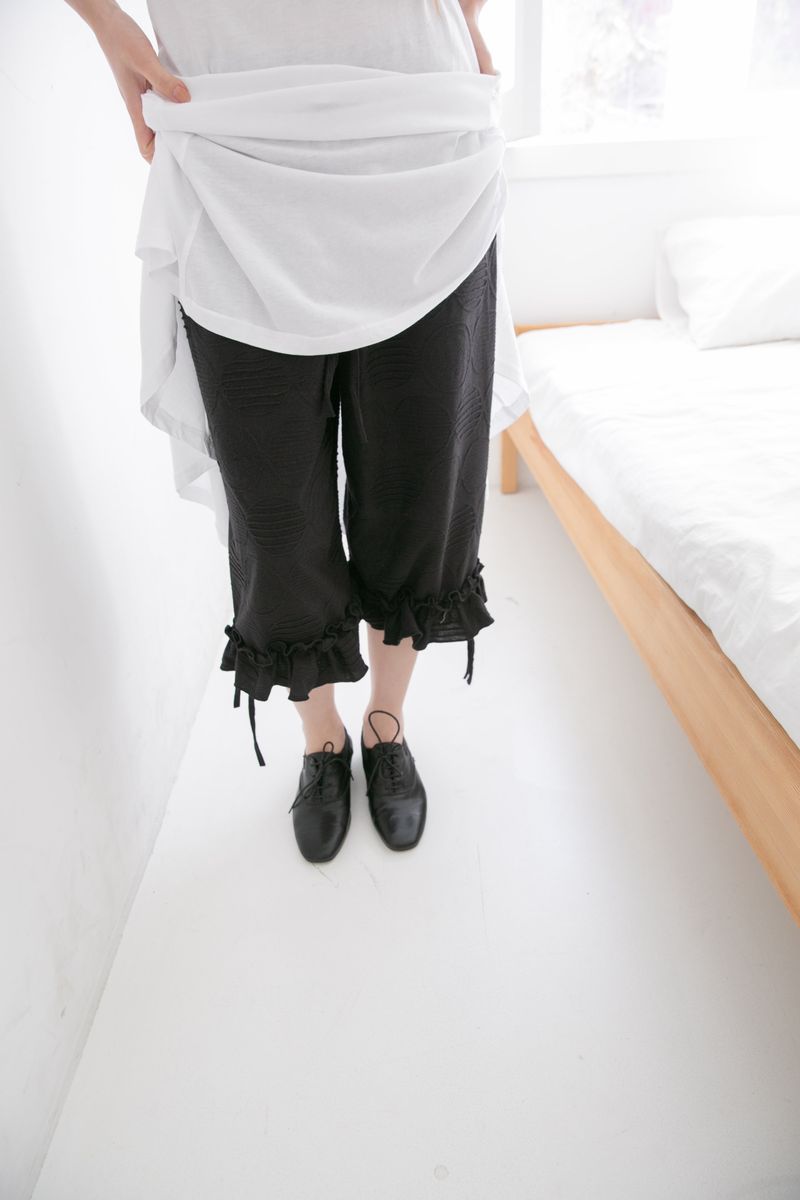 dot jacquard frill pants(2colors)