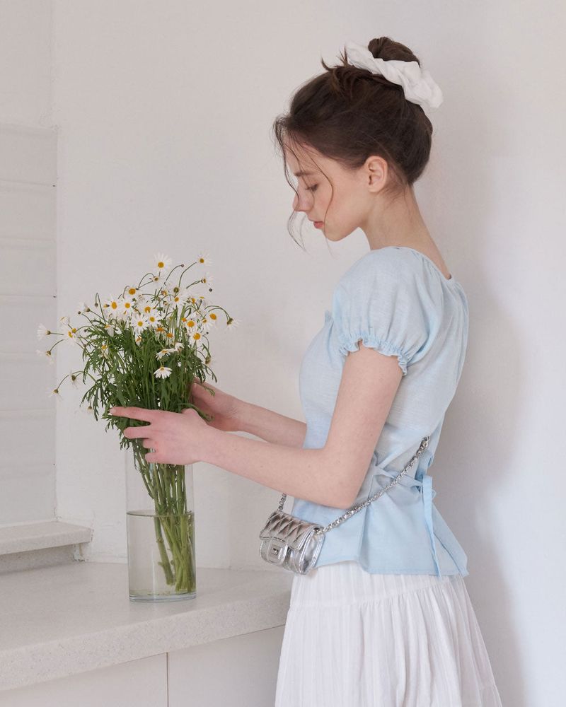 [MADE] Brie, short-sleeved balloon puff blouse
