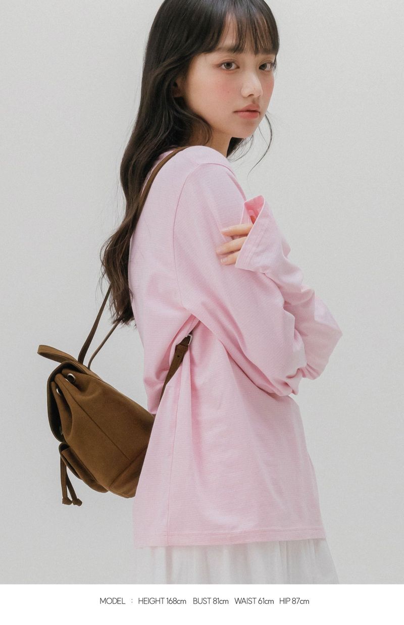 SOFT STRIPED T-SHIRT (LIGHT VIOLET)