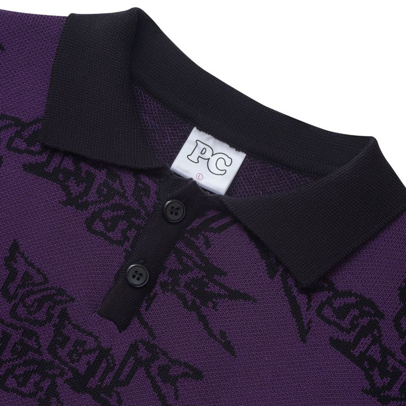 Bombing Knit Polo - Dark Purple