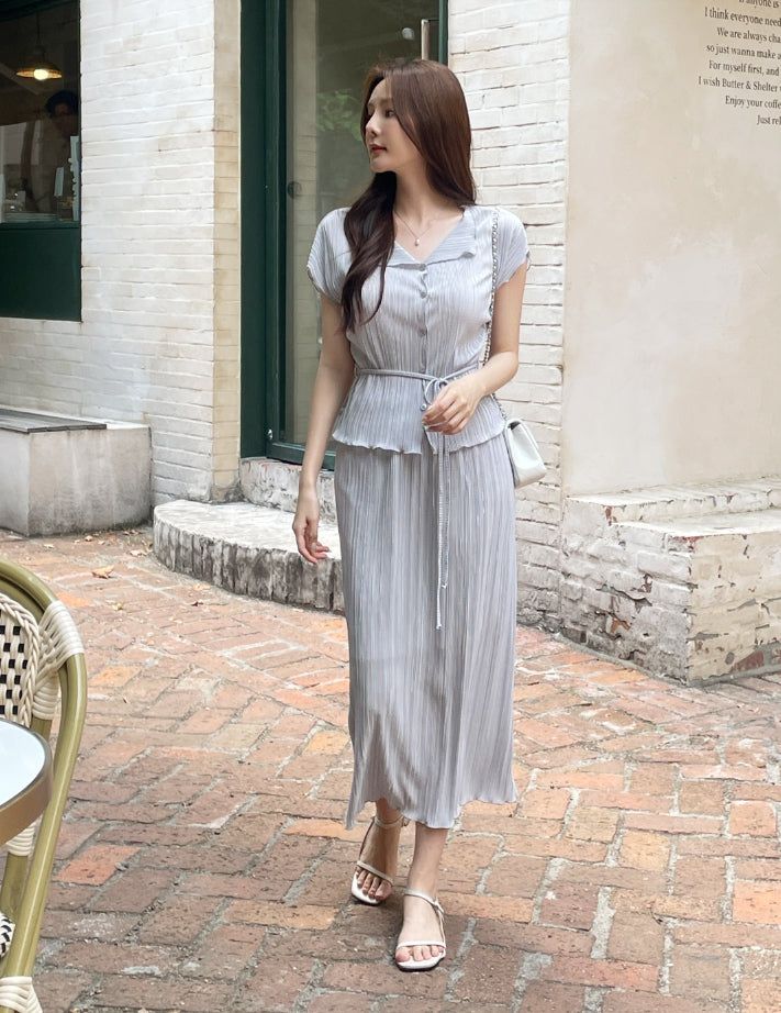 Weave Pleats Cardigan
