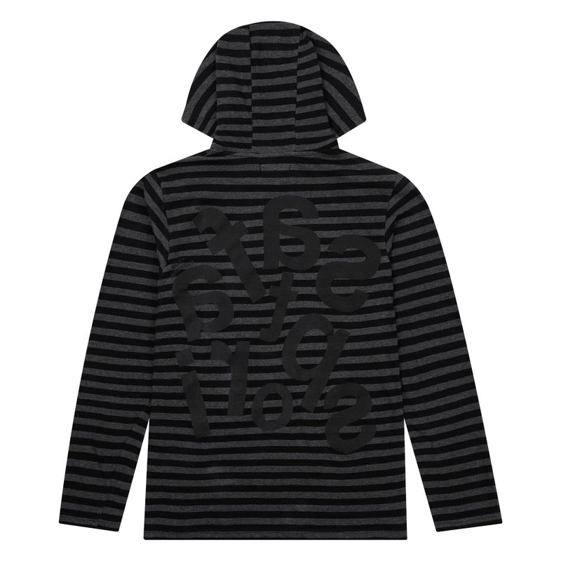 TICKETING STRIPE BORDER HOODIE (BLACK)