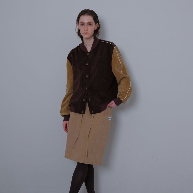 Beige Camou Midi-Skirt