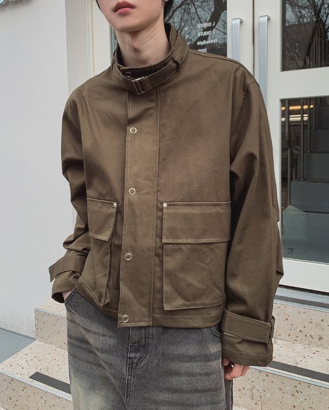 Flip Belt Crop Bomber Jacket