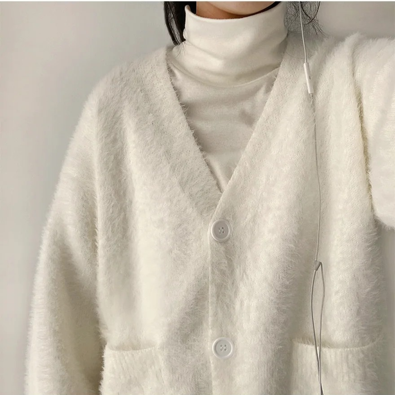 Onp Pocket Angora Cardigan