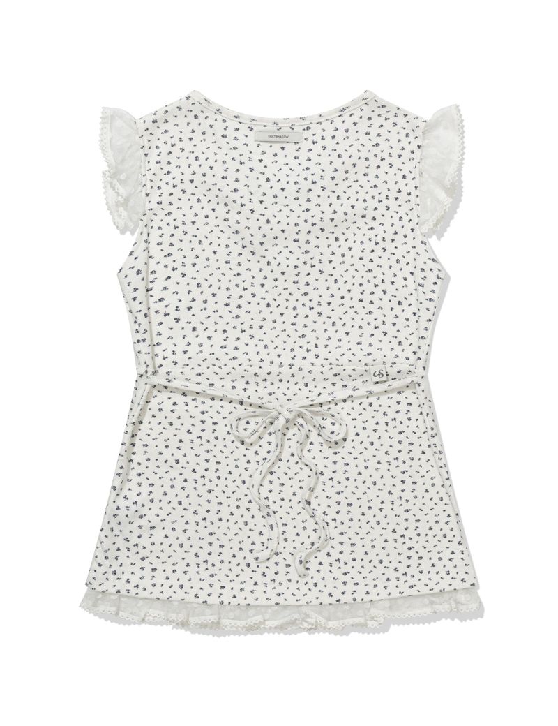 FLOWER LACE SLEEVELESS(WHITE)
