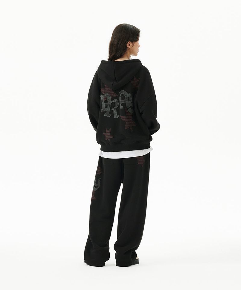 PRAY APPLIQUE ZIP UP HOODIE