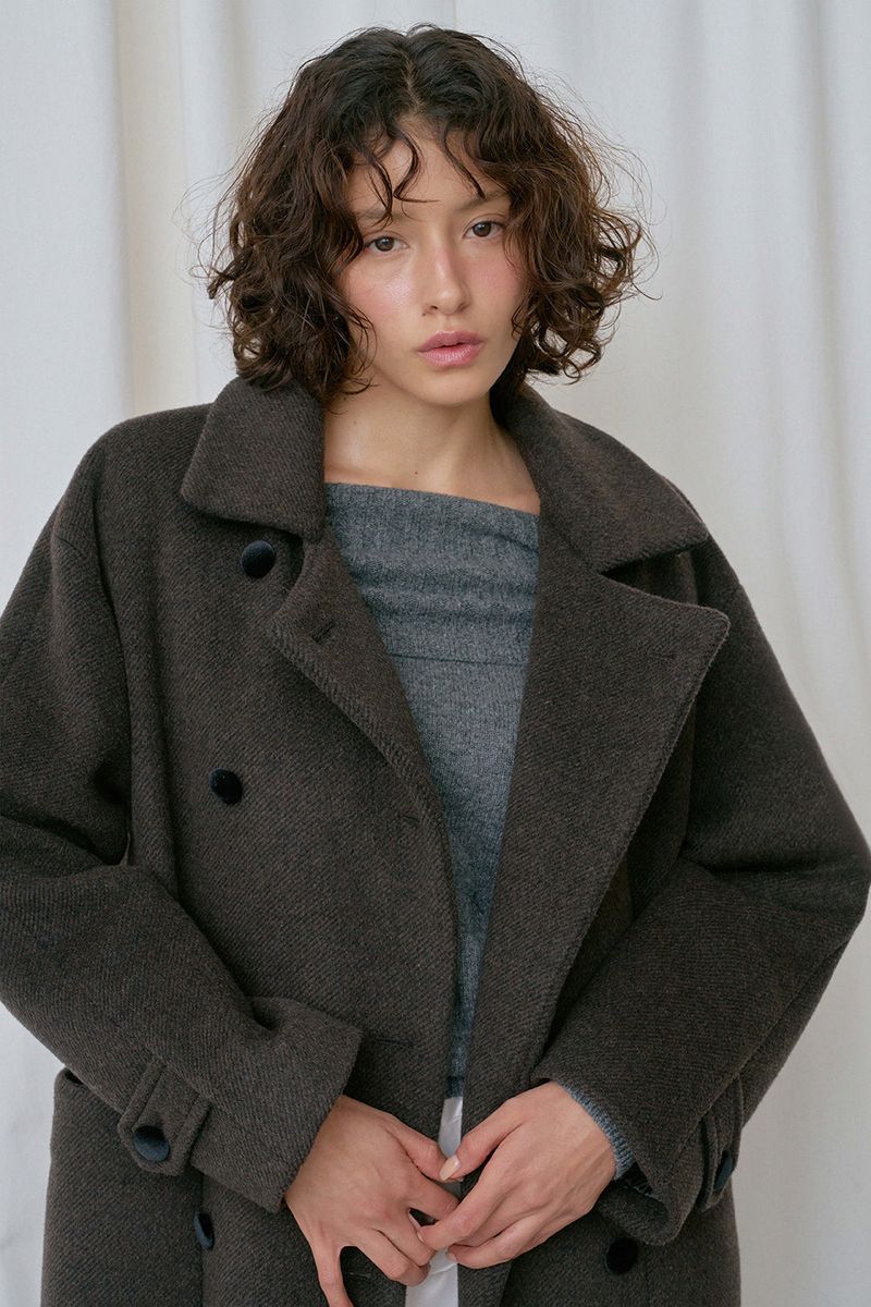 Herringbone double coat_brown