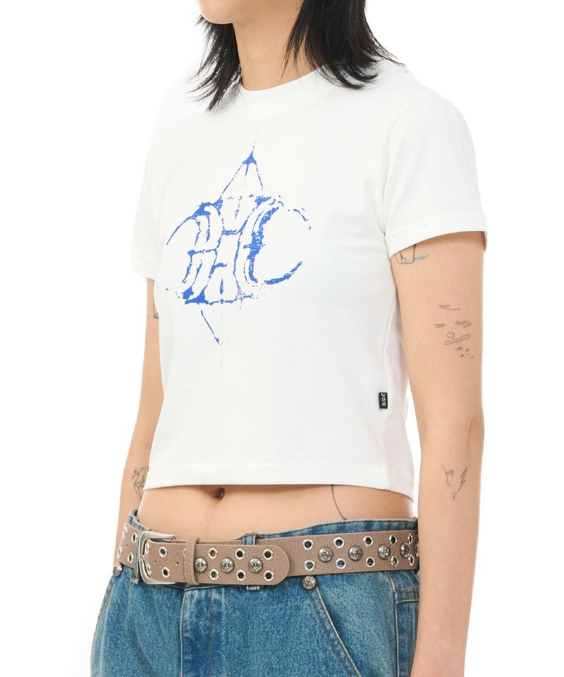 ROCK LOGO CROP TEE - WHITE