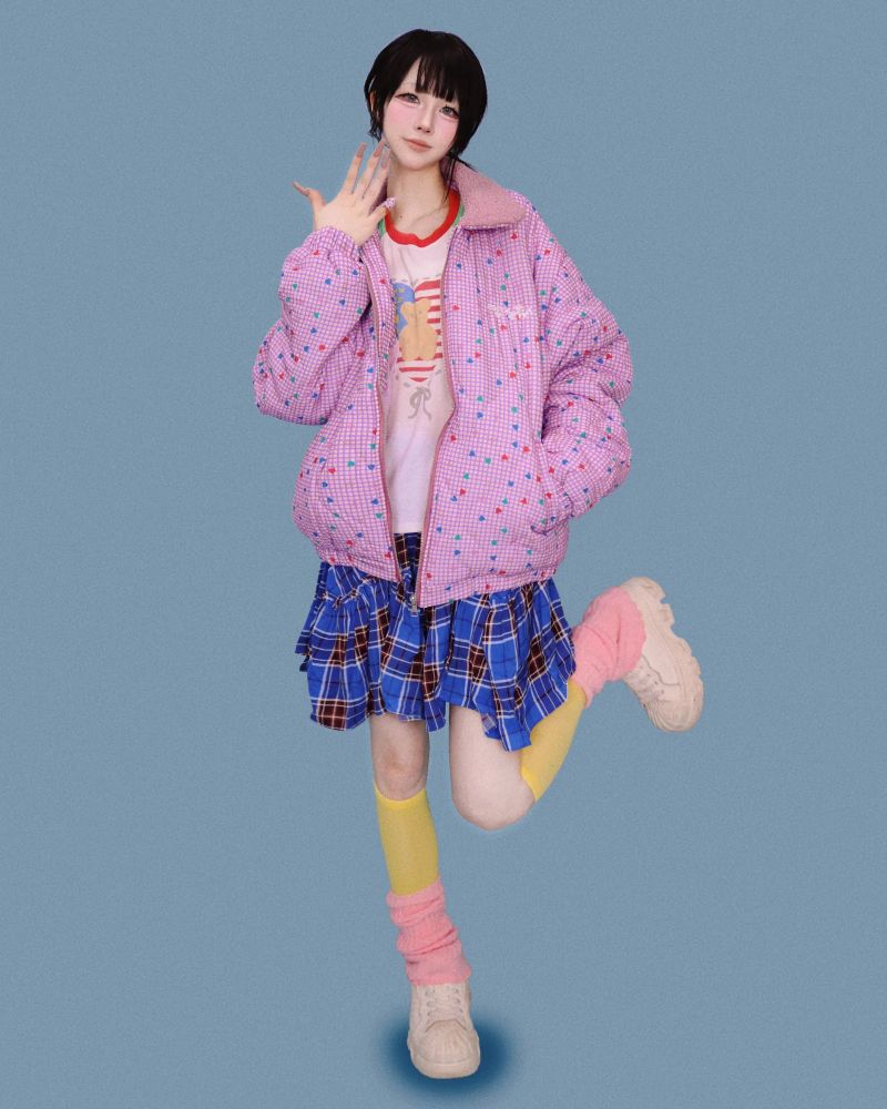 matilda blue check skirt (속바지)
