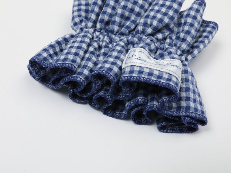 VINTAGE CHECK FRILL HAIR SCRUNCH (DARK BLUE)