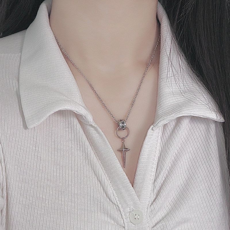 black wave ring star necklace