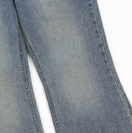 Tier Cat Washed Semi-Bootcut Denim Pants