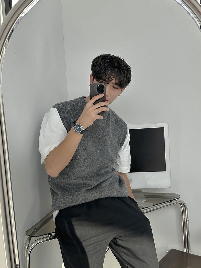 SP Napping Knit Vest  (4color)