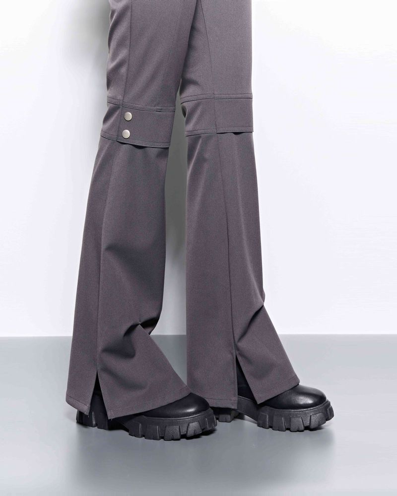 Pinched Slit Pants _ Grey