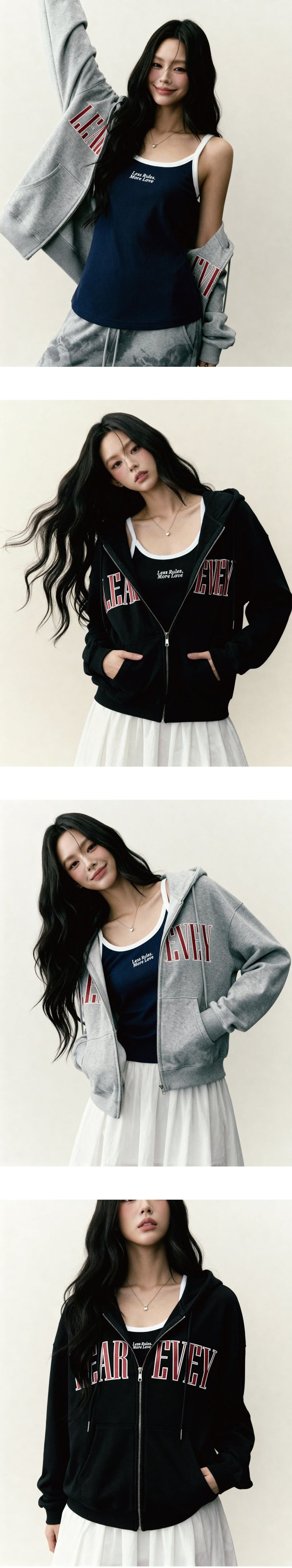 LE AREVEY LOGO FULL-ZIPUP HOODIE