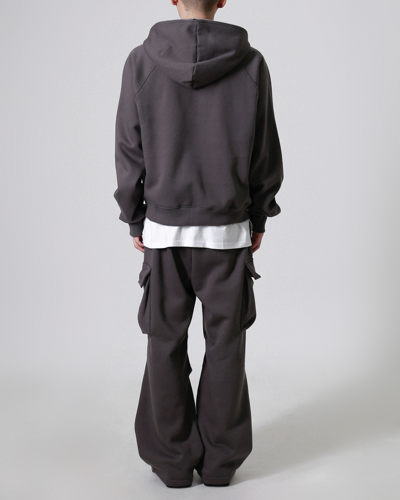 Eyelet full hoodie zip up