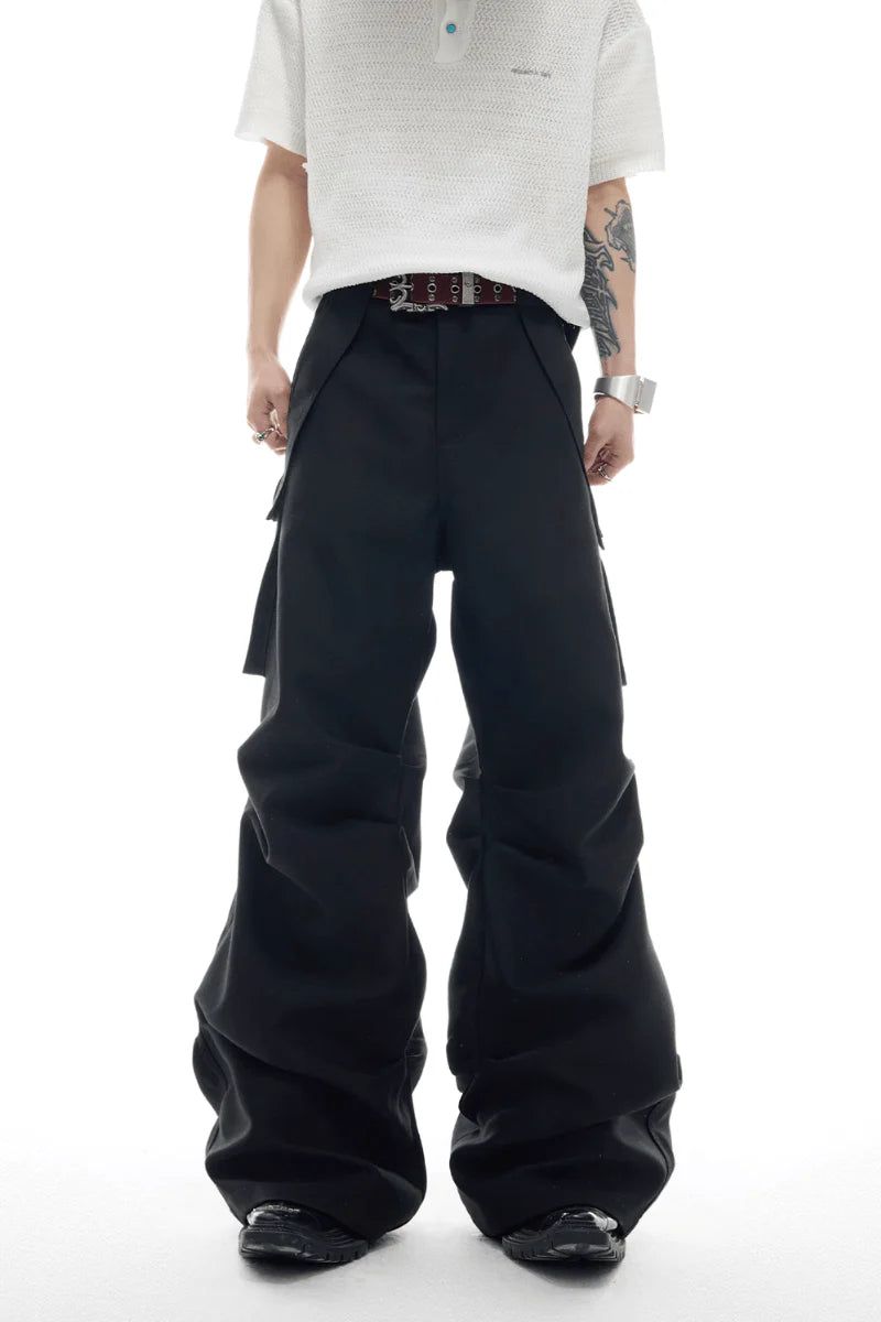 Wrinkled Pocket Cargo Pants