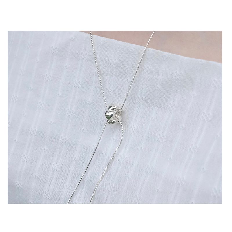 circle heart ribbon necklace