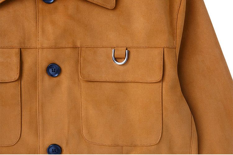 Suede wide pocket jacket