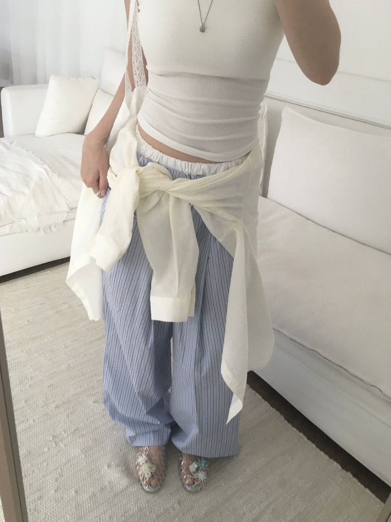 striped pajama pants