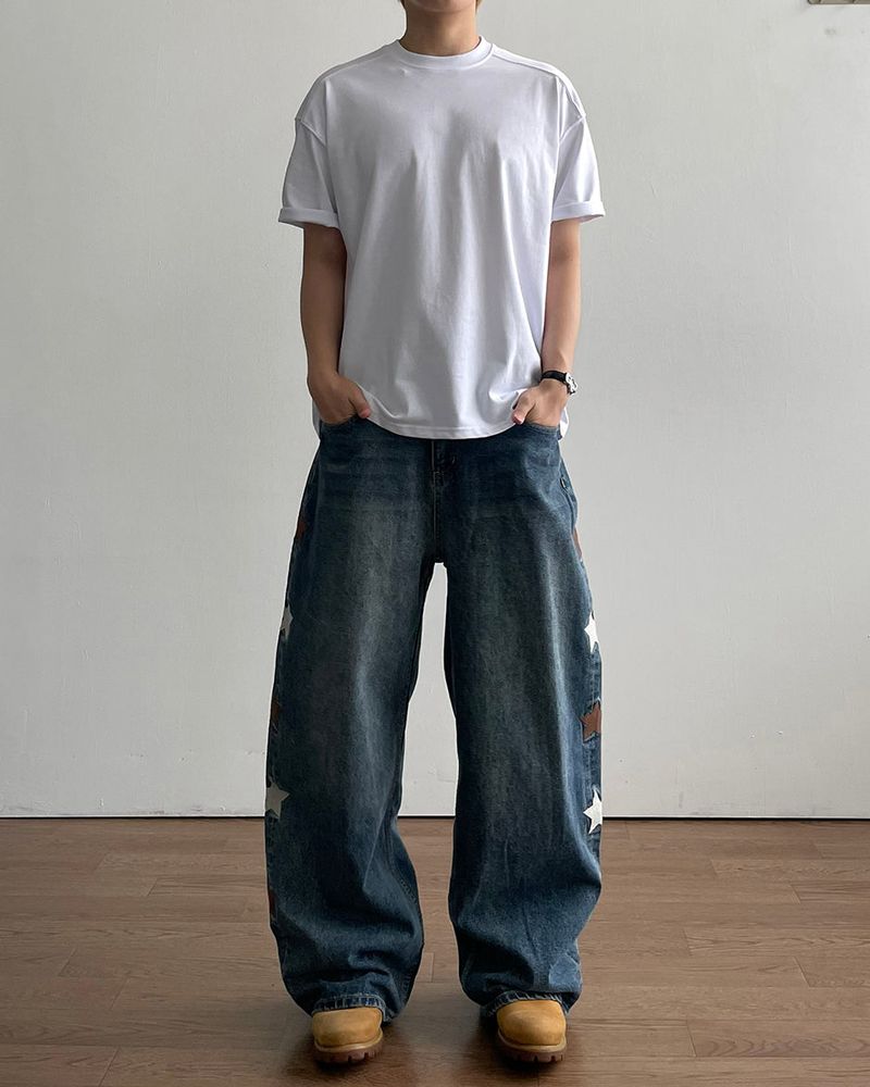 オールスターパッチデニムパンツ