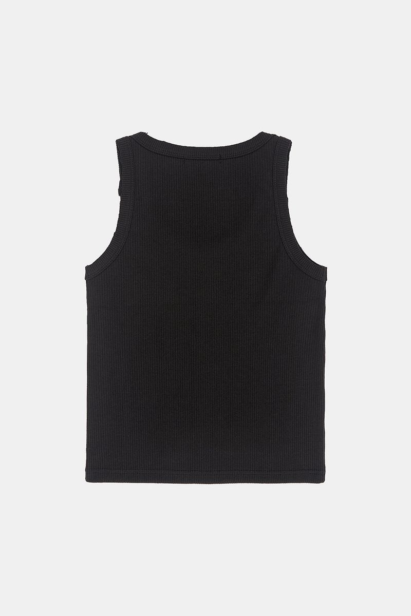 Double layer ribbed sleeveless top