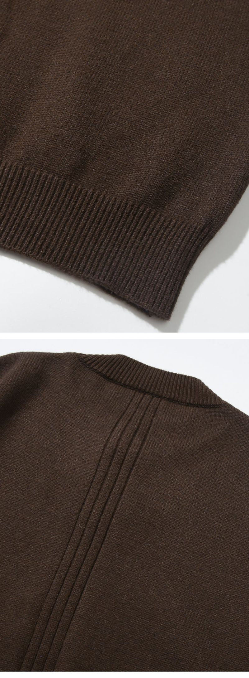 CENTRE LINE ROUND CARDIGAN_BROWN