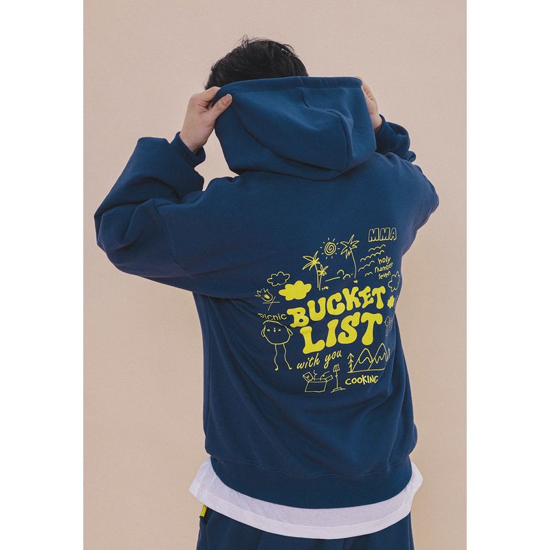 HOLYNUMBER7 X CHOI BYUNGCHAN CHICK GRAPHICS HOODIE_NAVY
