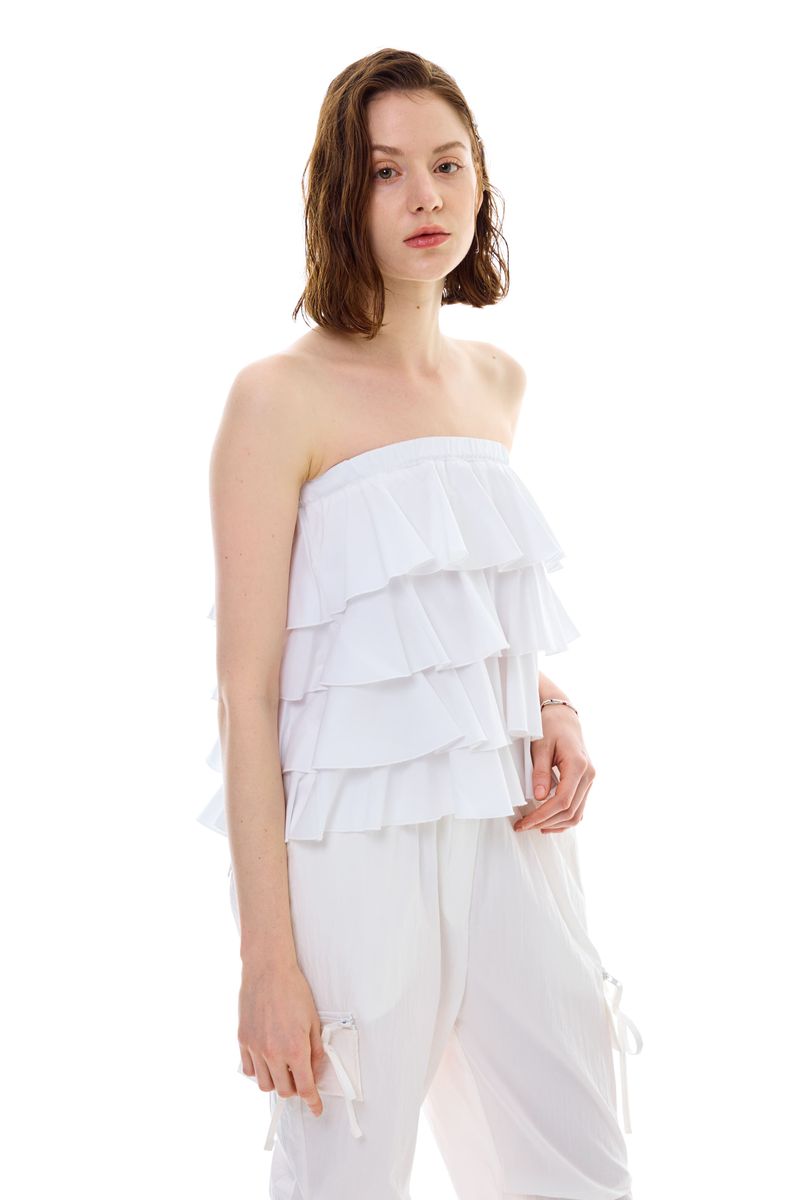 VIVA FRILL TOP SKIRT / WHITE